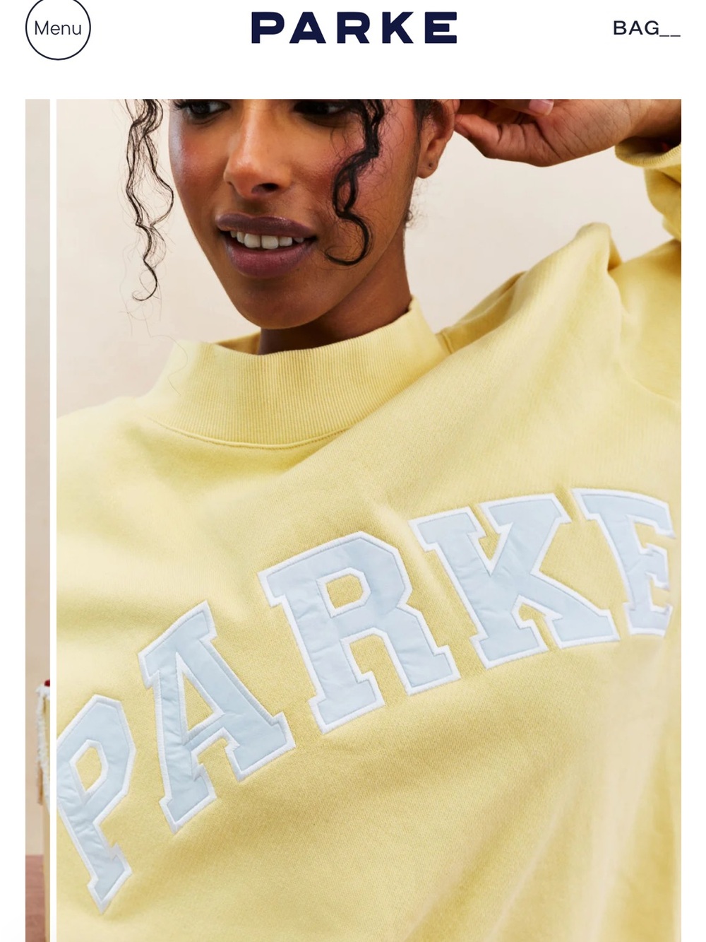 Parke Birthday Drop Varsity Mockneck Banana Cream - Picture 4 of 6